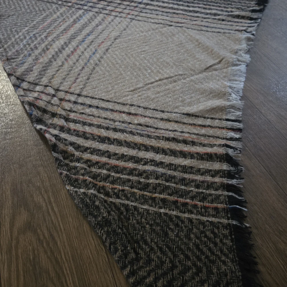 Cozy Chic – Oversized Plaid Triangle Blanket Scarf Shawl Hints Of Color